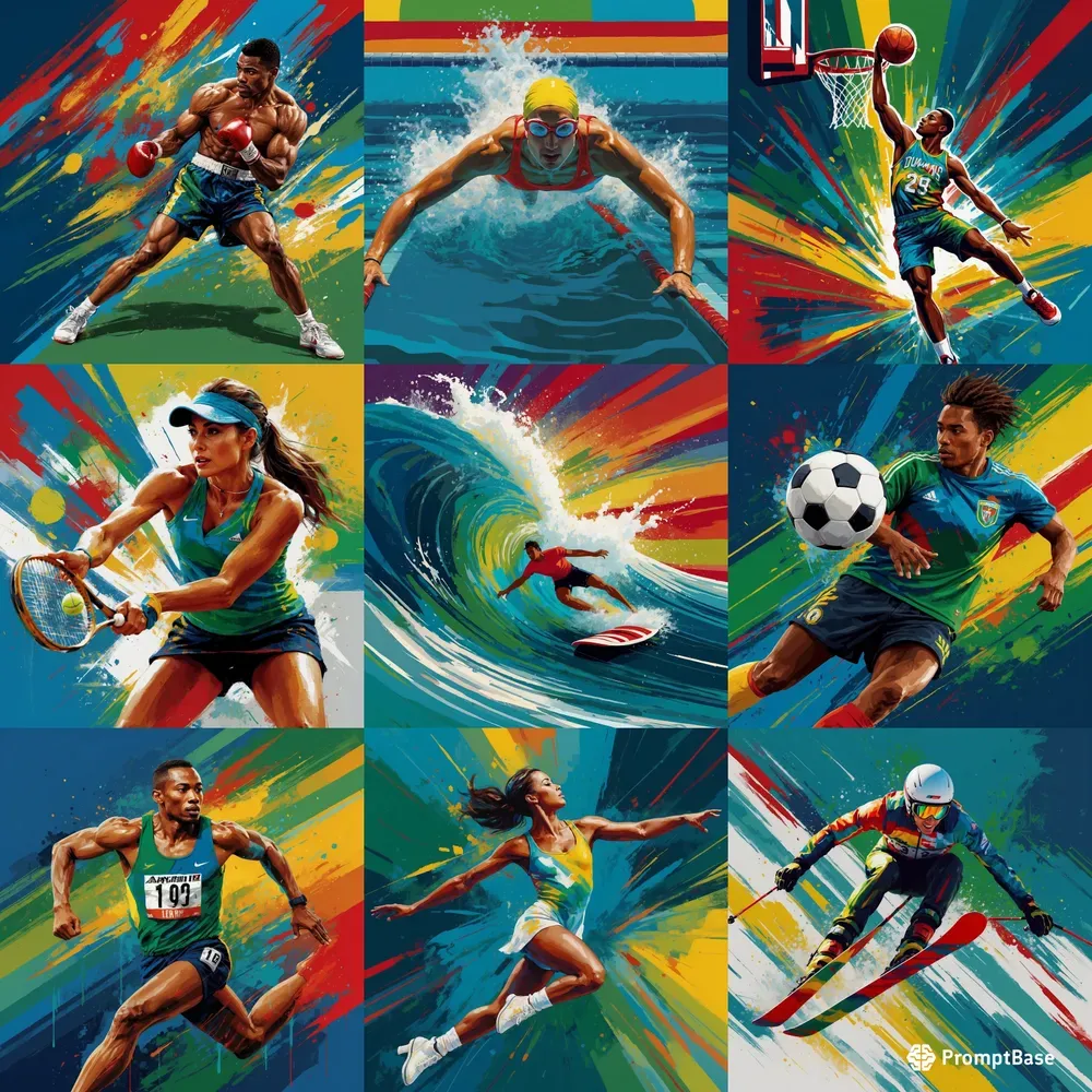 Dynamic Sports Actions Featuring Athletes
