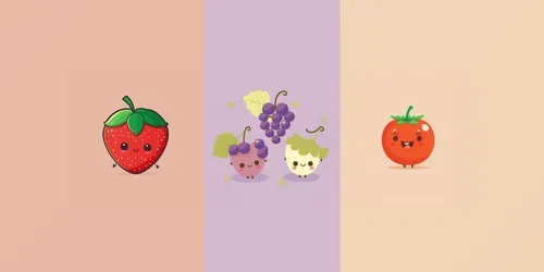 Simple Fruit Vegetable Etc Illustrations generated by midjourney