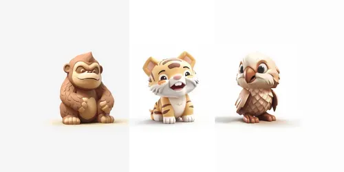 Chibi Wild Animals generated by midjourney