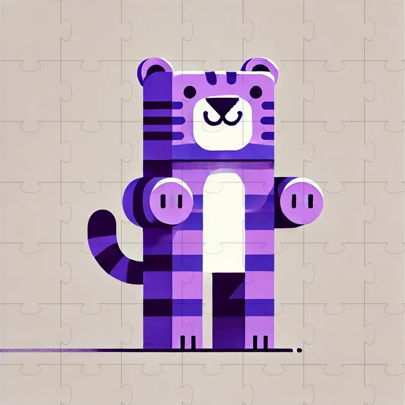 Cute Animal In Minecraft Vector