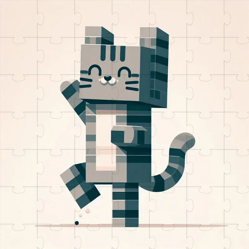 Cute Animal In Minecraft Vector