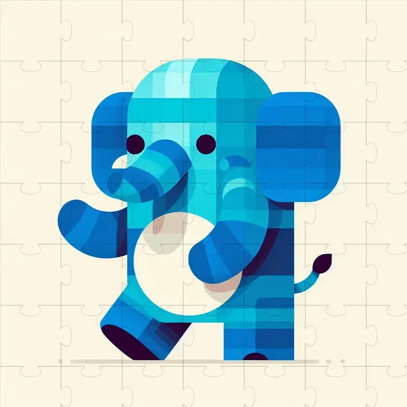 Cute Animal In Minecraft Vector