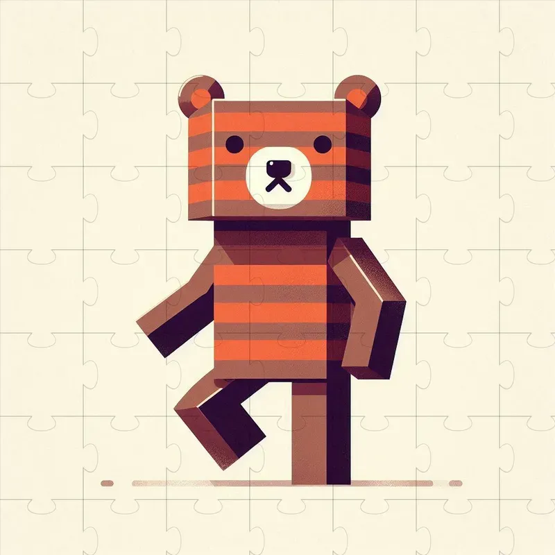 Cute Animal In Minecraft Vector