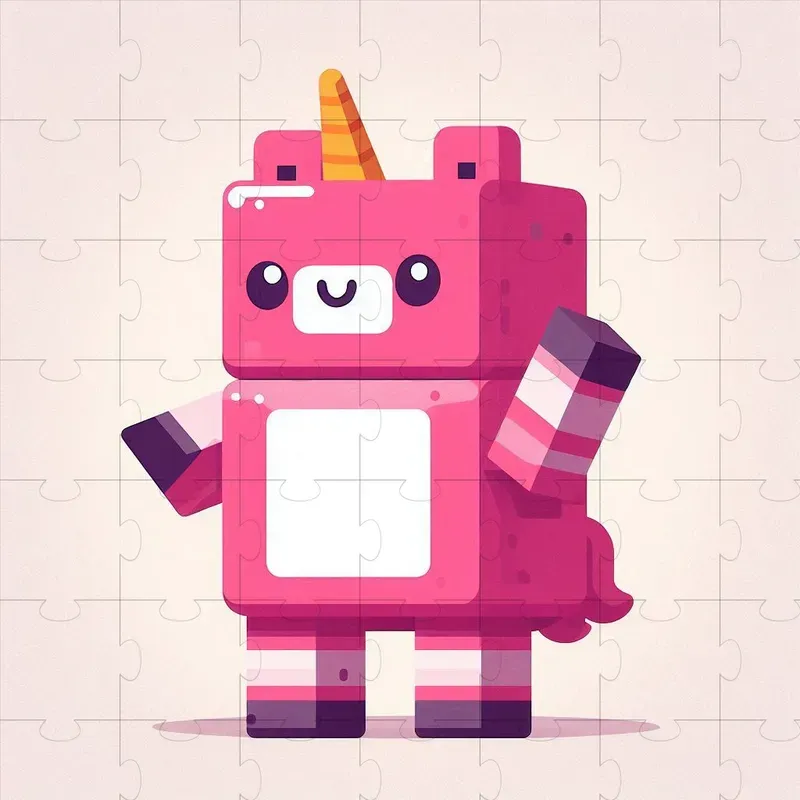 Cute Animal In Minecraft Vector