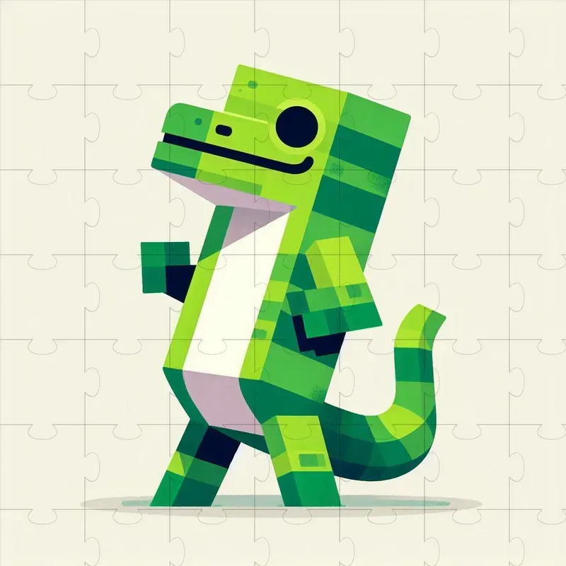 Cute Animal In Minecraft Vector