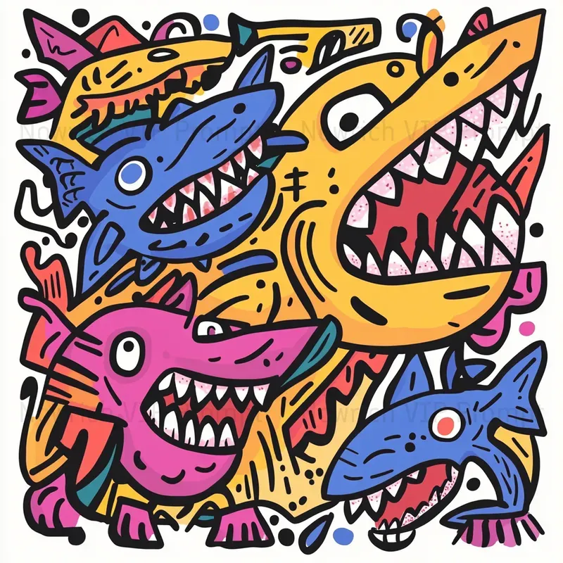 Animals Abstract Doodle Tshirt Designs