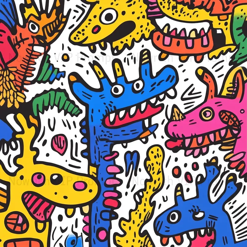 Animals Abstract Doodle Tshirt Designs