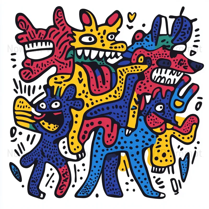 Animals Abstract Doodle Tshirt Designs