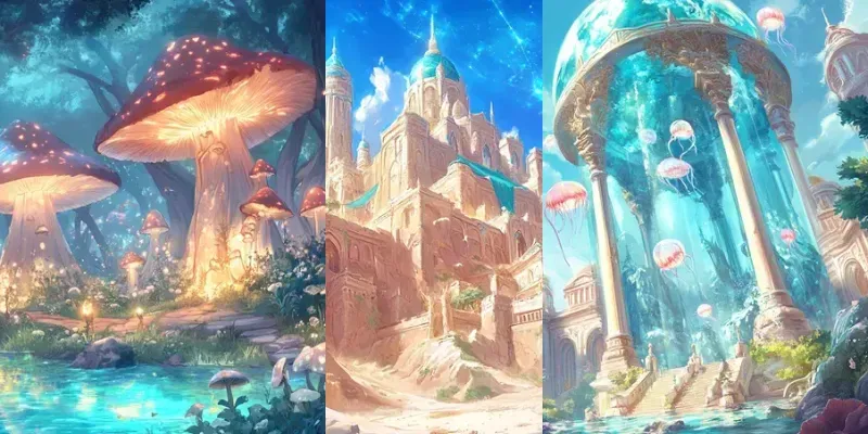Fantasy Anime Landscape Backgrounds generated by undefined