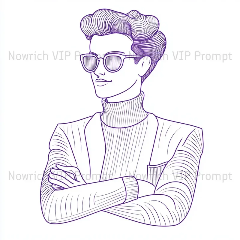 Pop Style Poster Artwork Line Art