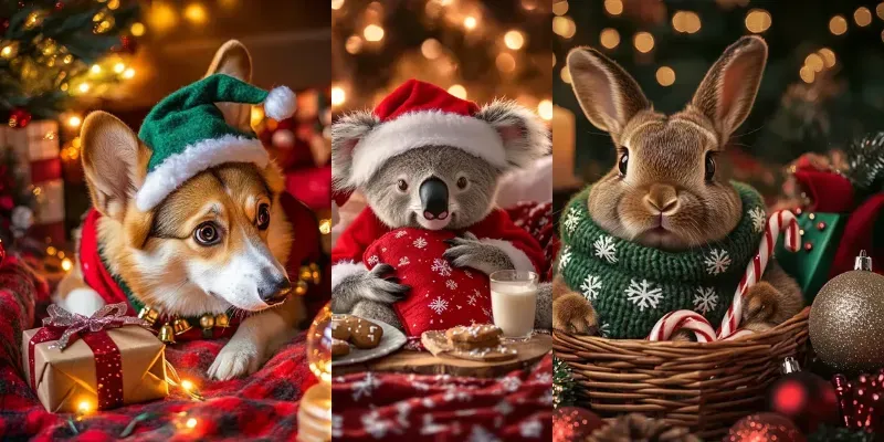 Cozy Christmas Animals generated by undefined