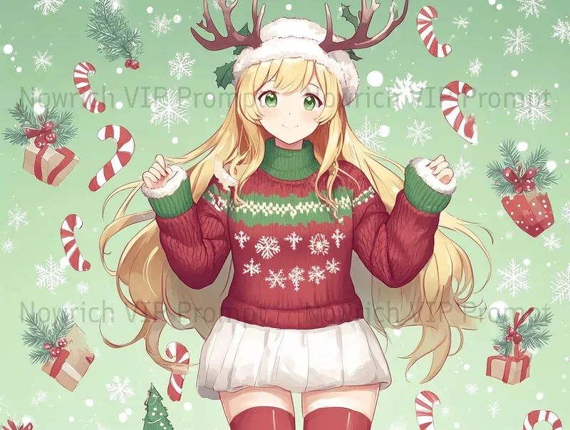 Cute Modern Christmas Anime Art
