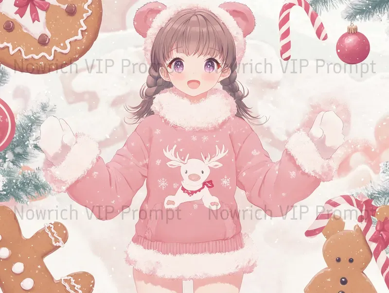 Cute Modern Christmas Anime Art