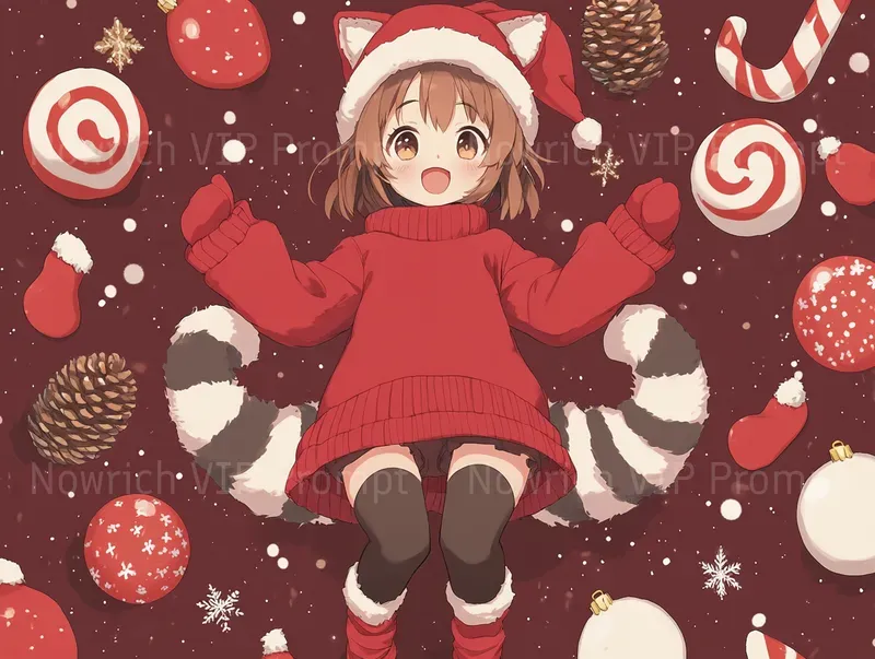 Cute Modern Christmas Anime Art
