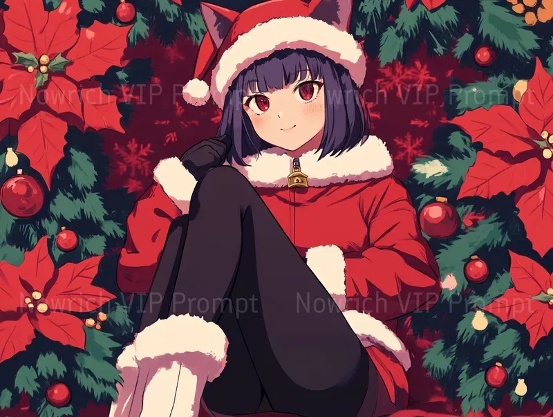 Cute Modern Christmas Anime Art