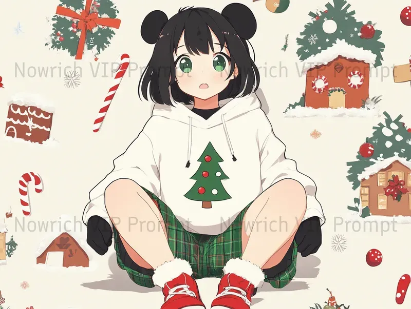 Cute Modern Christmas Anime Art