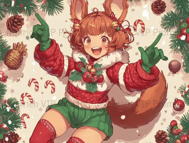 Cute Modern Christmas Anime Art