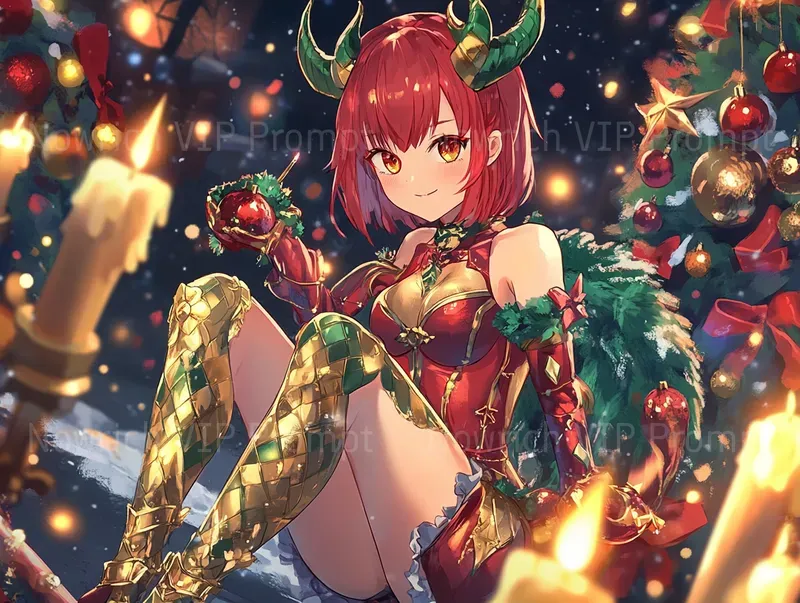 Cute Modern Christmas Anime Art