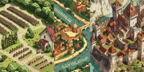 Maps And Plans Of Famous generated by midjourney
