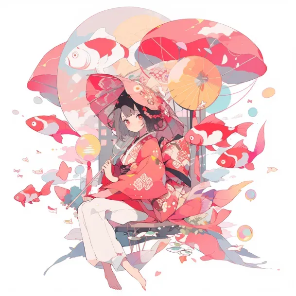 Women And Familiars Under Parasols