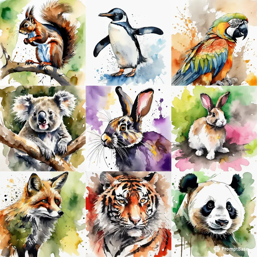 Watercolor Paintings Of Animals