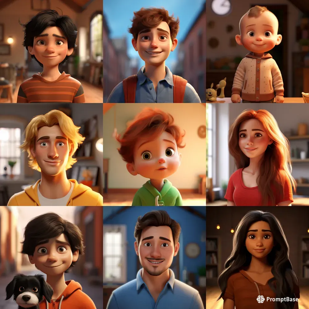 Cartoon Pixar Characters