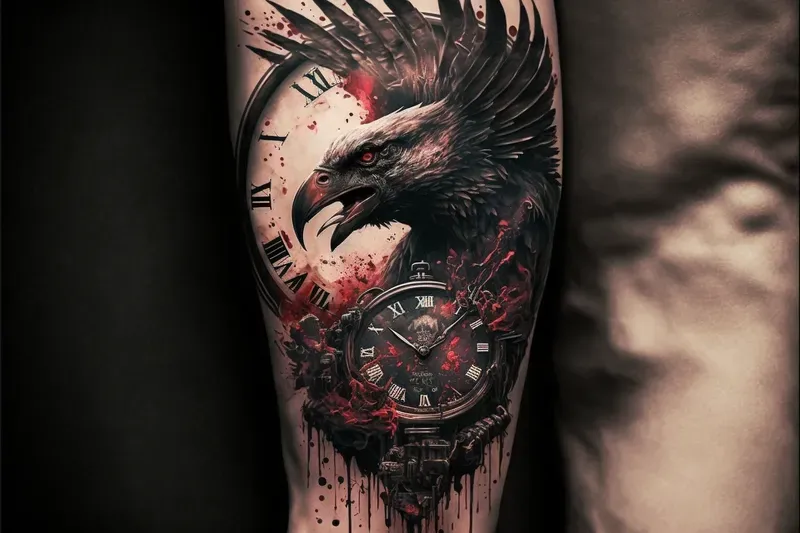 High Quality Red And Black Style Tattoos