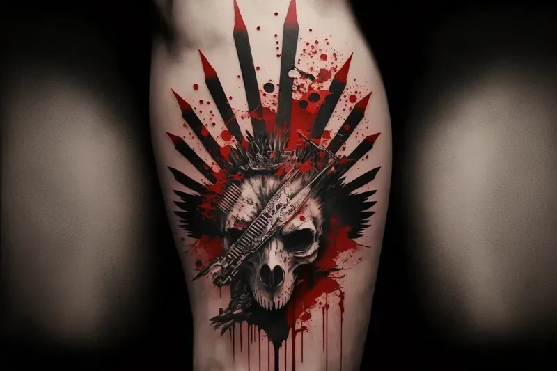 High Quality Red And Black Style Tattoos
