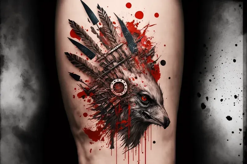 High Quality Red And Black Style Tattoos