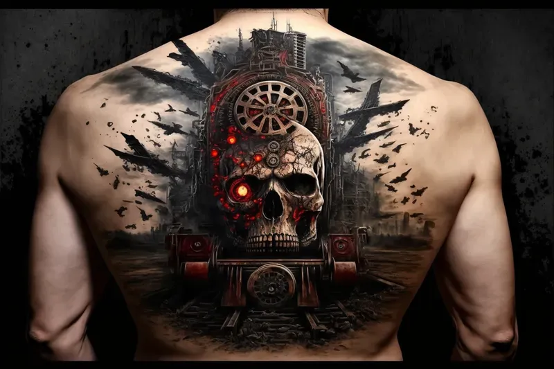 High Quality Red And Black Style Tattoos