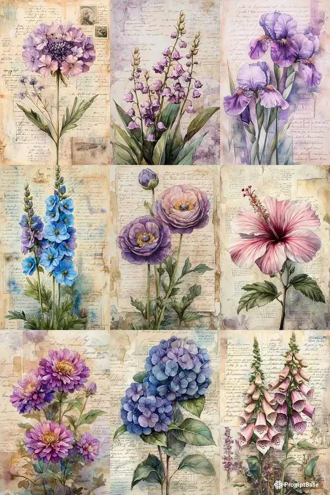 Pretty Floral Junk Journal Papers