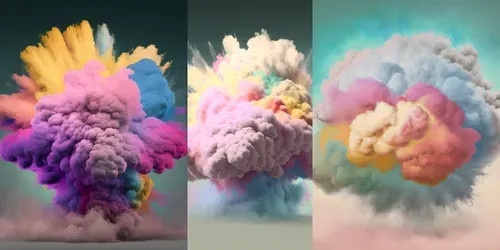 Colourful Cloud Bursts generated by midjourney