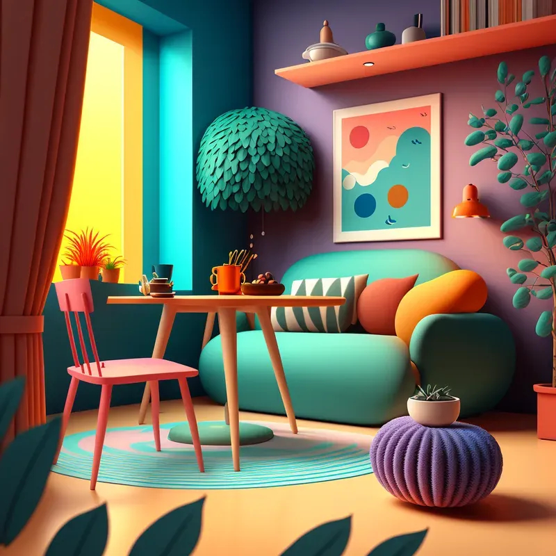 3D Cozy Room Illustrations