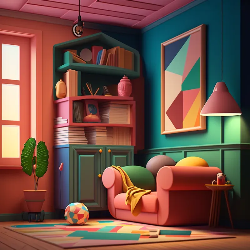 3D Cozy Room Illustrations
