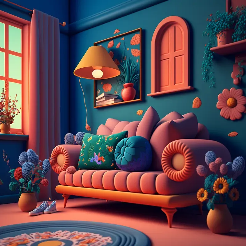 3D Cozy Room Illustrations