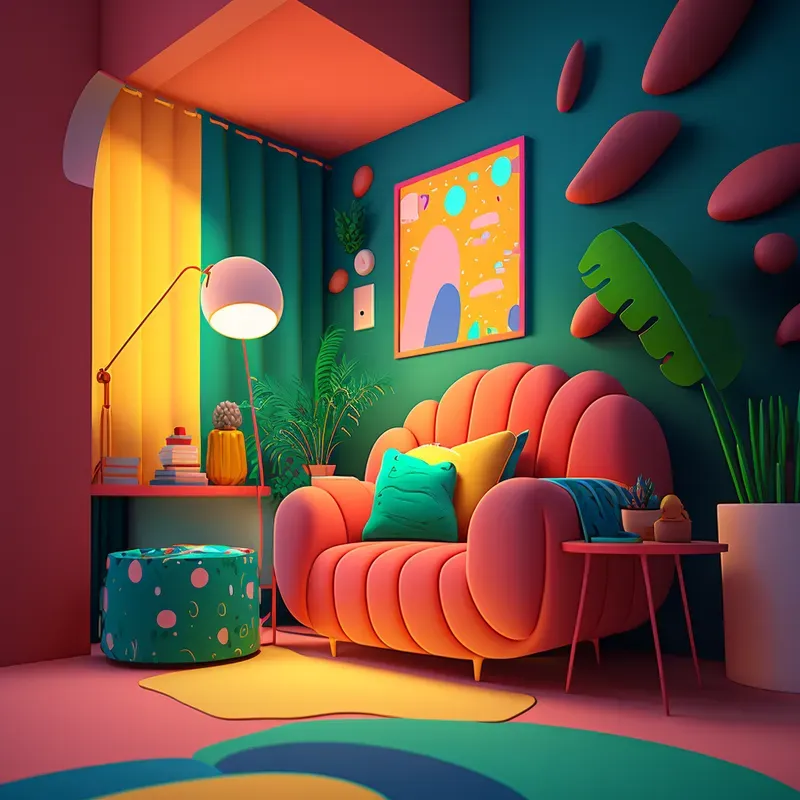 3D Cozy Room Illustrations