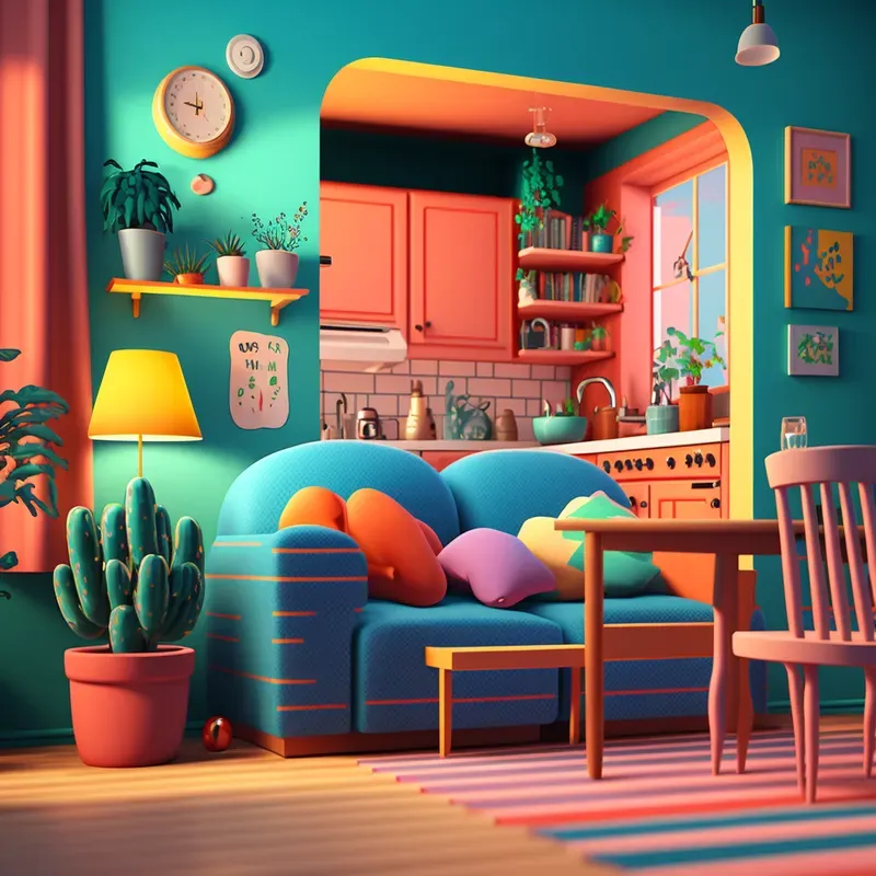 3D Cozy Room Illustrations