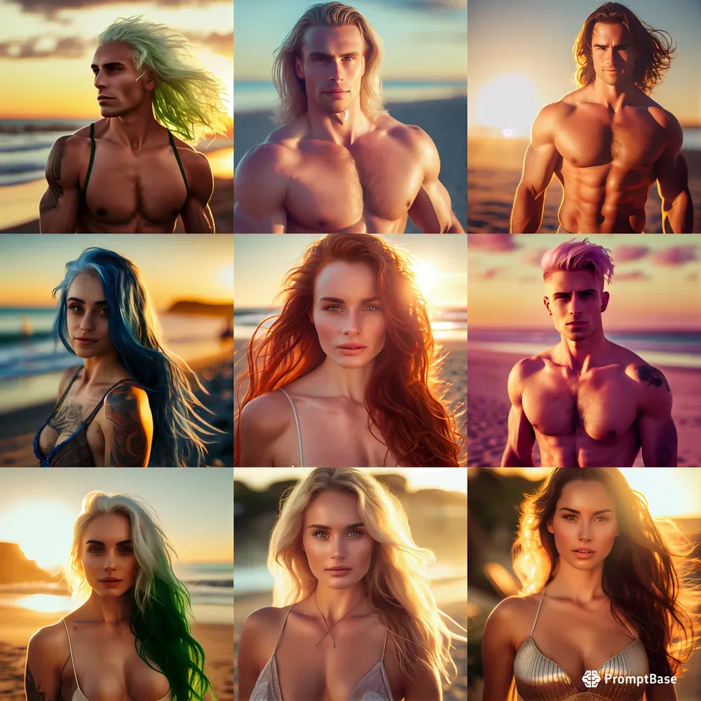 Realistic Portraits At Beaches