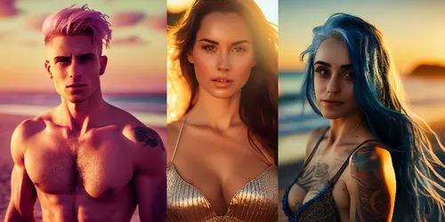 Realistic Portraits At Beaches generated by midjourney