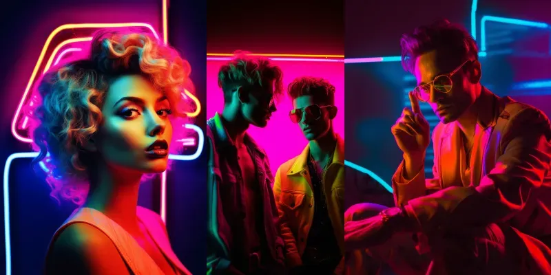 Retro Neon Portraits generated by undefined