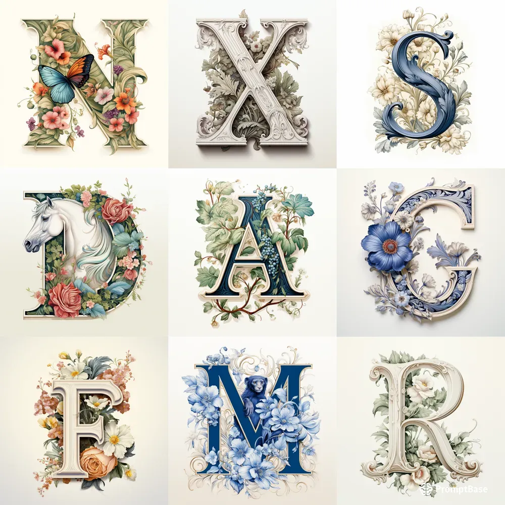 Vintage Painting Letters Of Alphabets