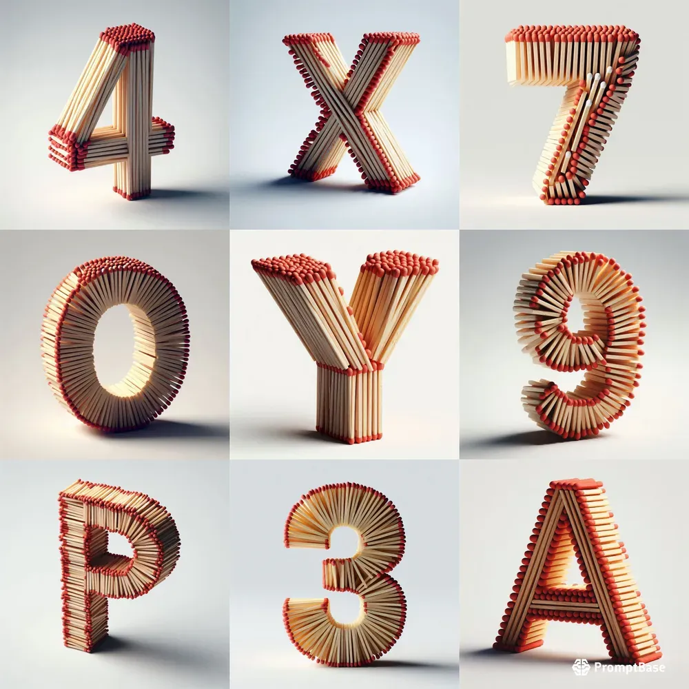 Matchstick 3D Letters And Numbers