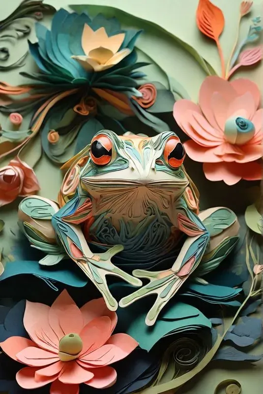 Layered Paper Animal Art Pieces