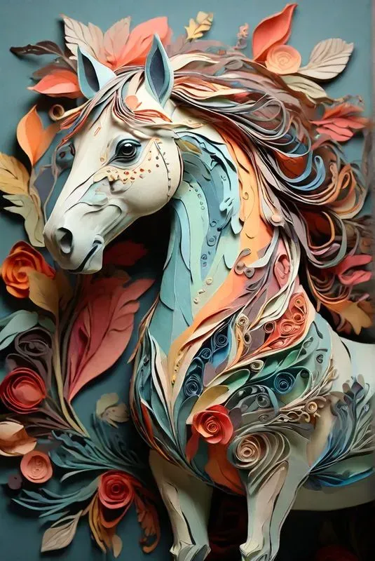 Layered Paper Animal Art Pieces