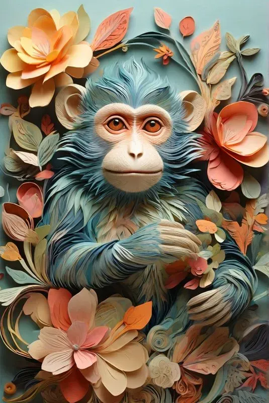 Layered Paper Animal Art Pieces
