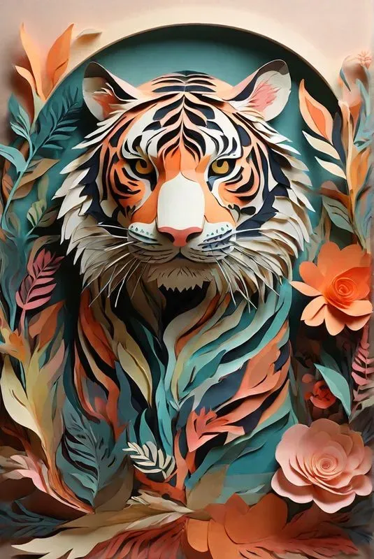 Layered Paper Animal Art Pieces