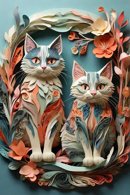 Layered Paper Animal Art Pieces