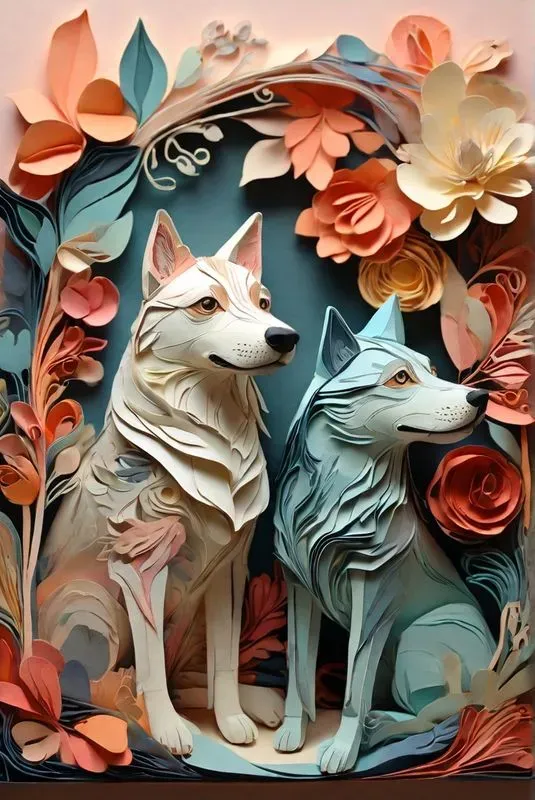 Layered Paper Animal Art Pieces