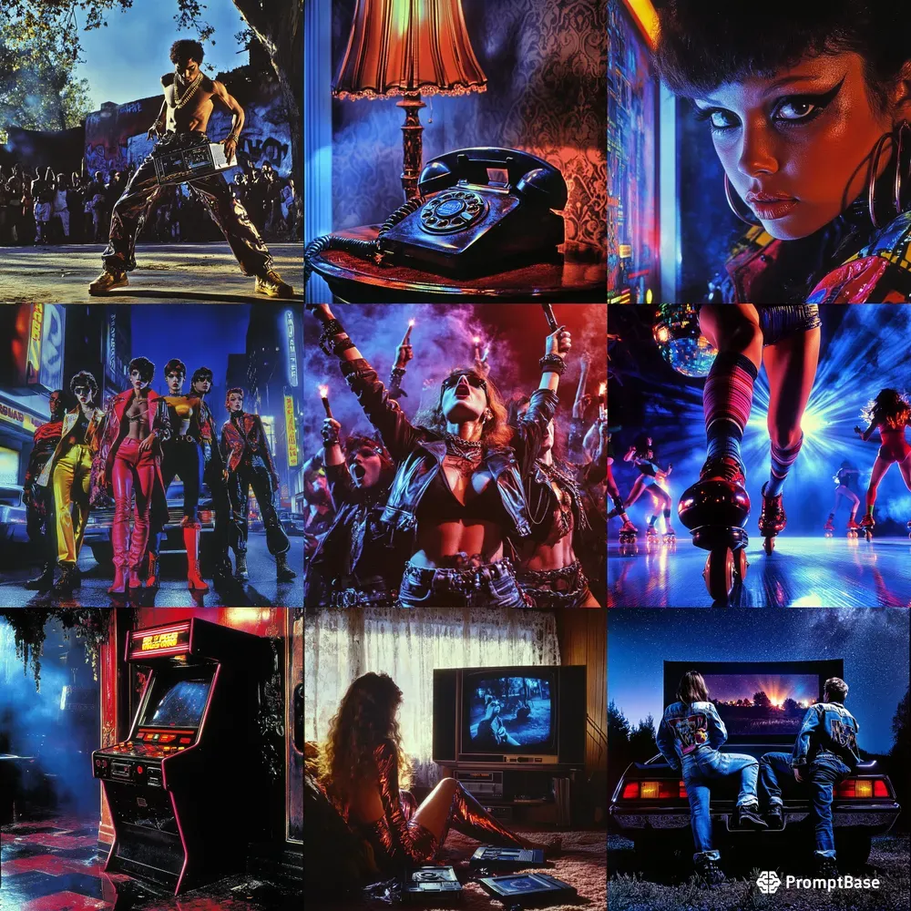 Vivid Retro 80s Cinematic Aesthetics