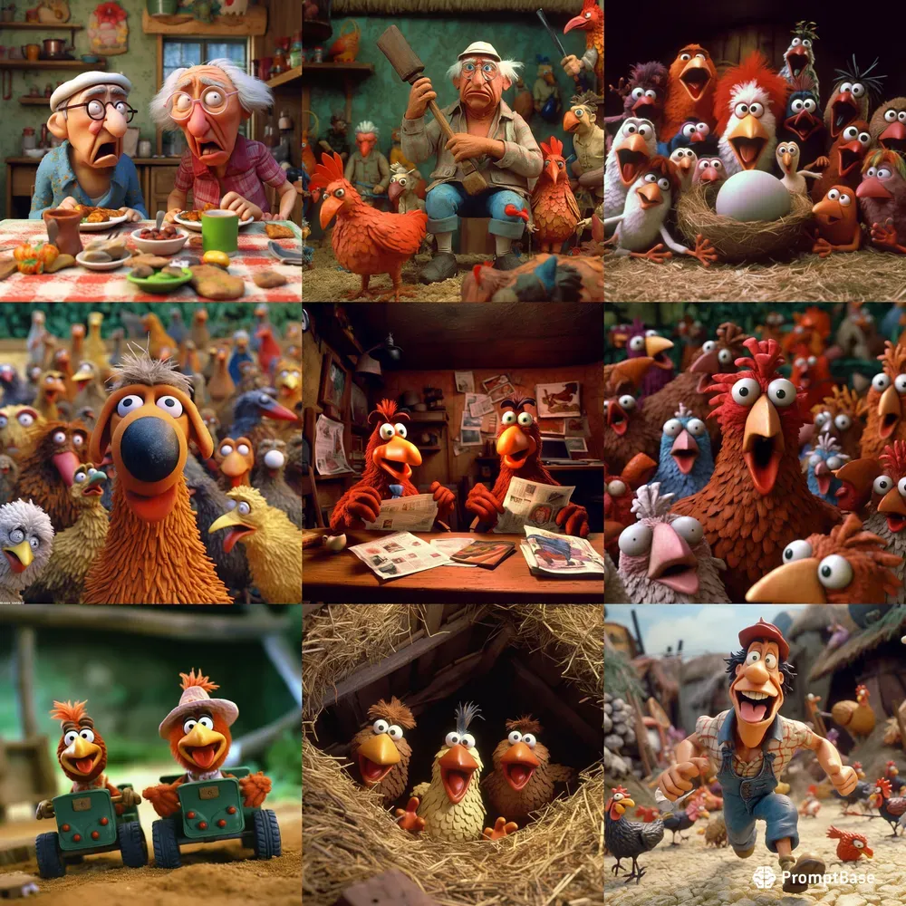 Cartoon Images In Chicken Run Style